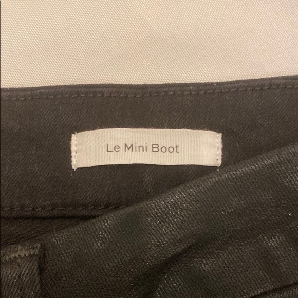 Frame Le Mini Boot in Noir Coated Black Bootcut Stretch Jeans 32 - Picture 13 of 15